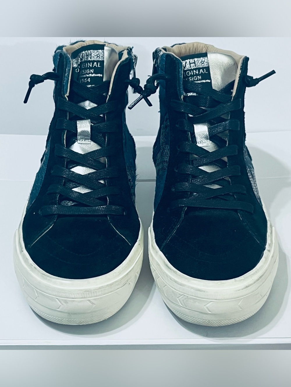 Vintage Havana Lunny Teal Black Silver Multi High Top Sneakers Sz 10 - Picture 2 of 8
